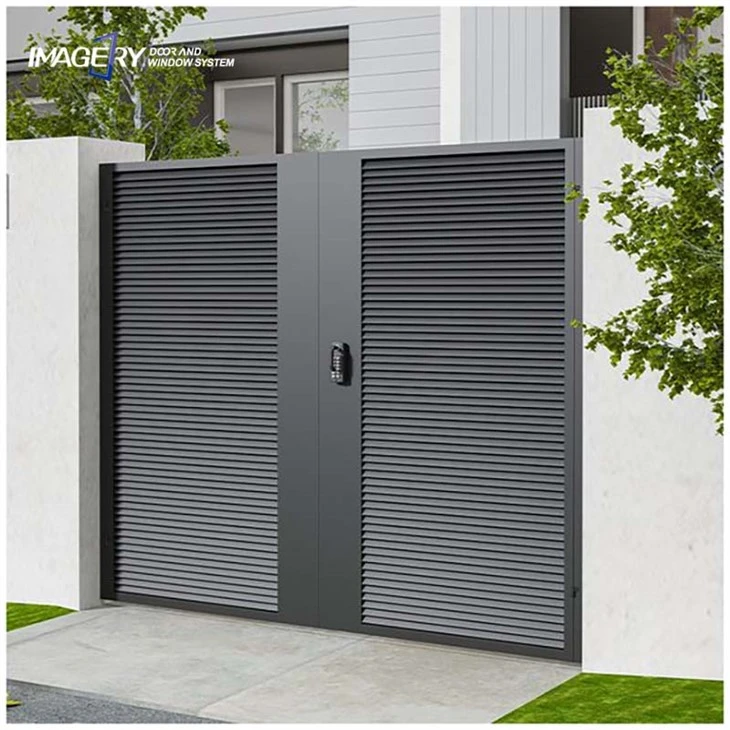 Aluminium deur met lamellen